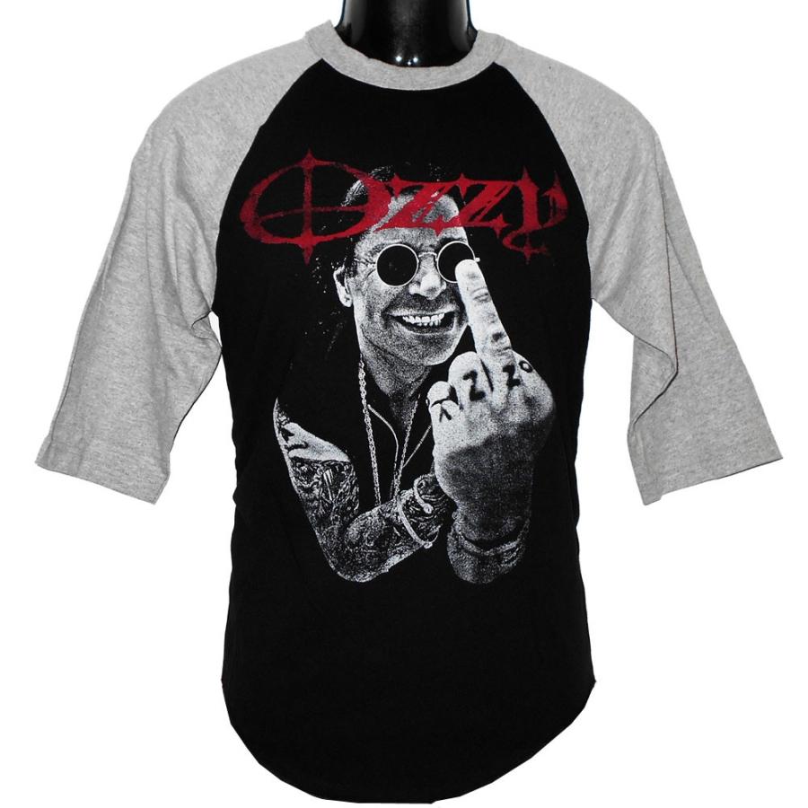 OZZY OSBOURNE ラグランTシャツ MIDDLE FINGER PORTRAIT 正規品