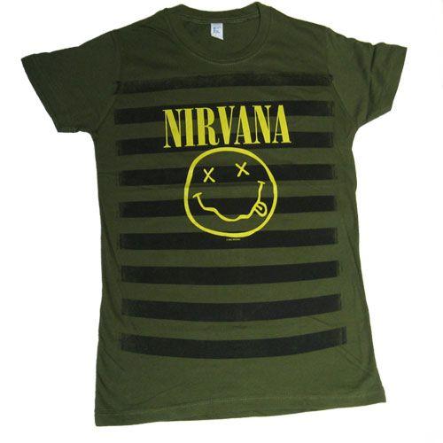 NIRVANA Tシャツ レディースサイズ STRIPES 正規品バンドTシャツ