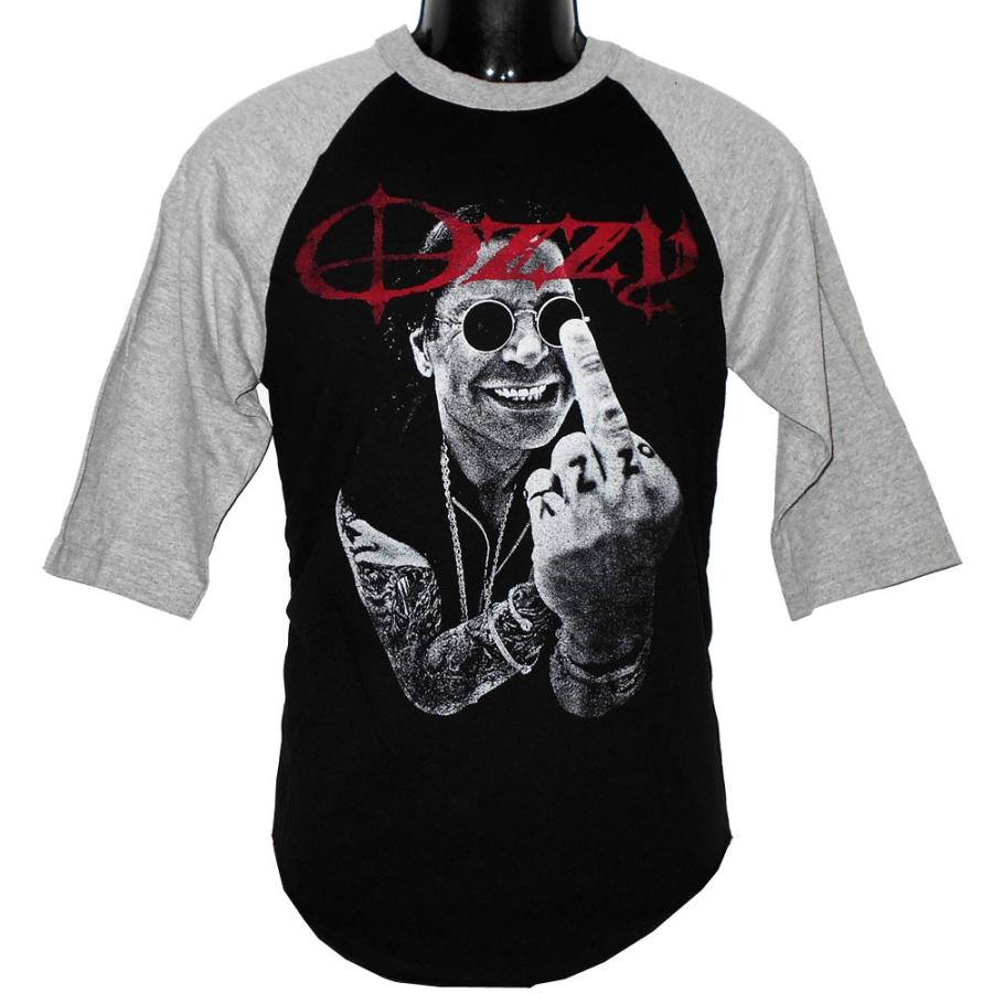 OZZY OSBOURNE ラグランＴシャツ MIDDLE FINGER PORTRAIT 正規品