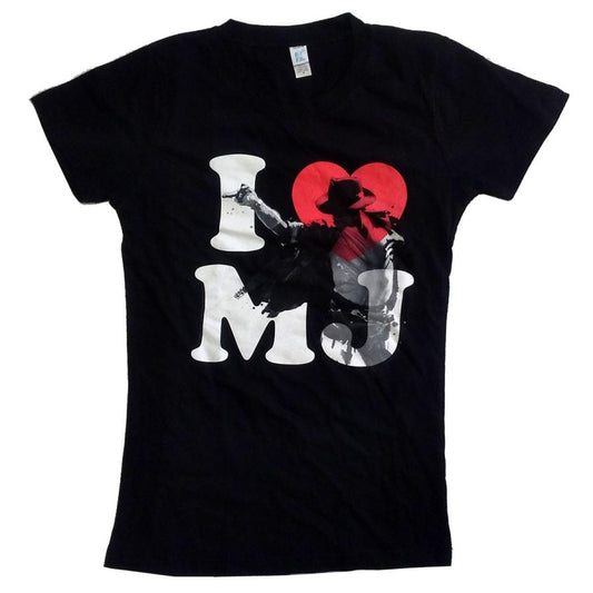 MICHAEL JACKSON Ｔシャツ レディースサイズ I HEART MJ 正規品バンドＴシャツ