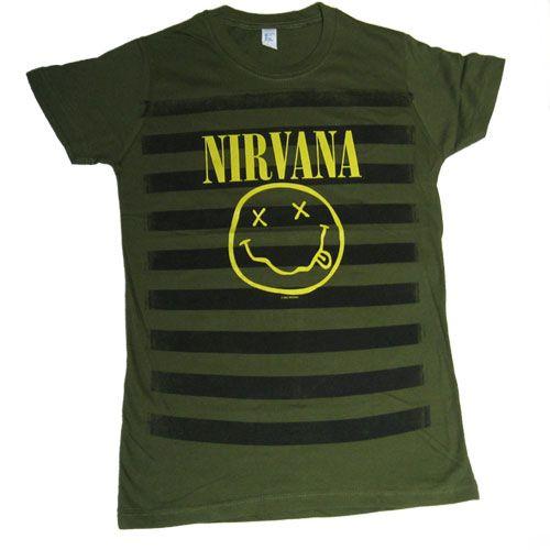 NIRVANA Ｔシャツ レディースサイズ STRIPES 正規品バンドＴシャツ